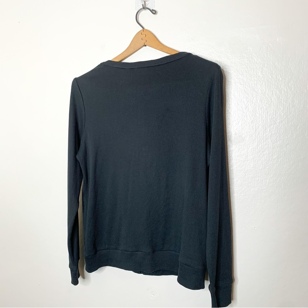 Pendleton Ruffle Button Front Cardigan Top Dark G… - image 5